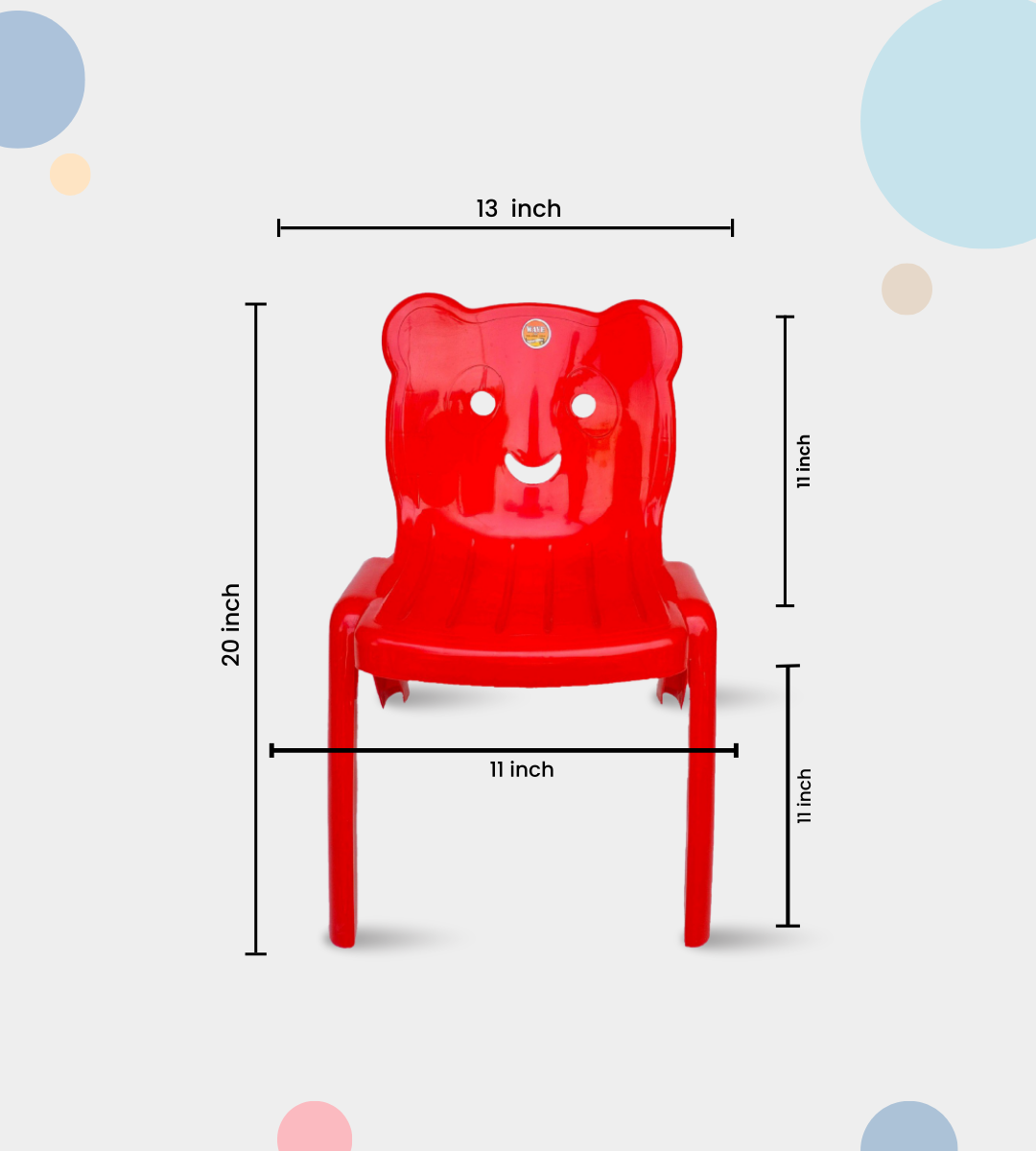 Unbreakable Armless Baby Chair (Red)